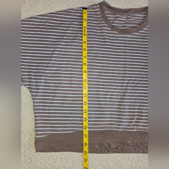 Zyia Brown And Blue Striped Crop Top - Picture 5 of 7